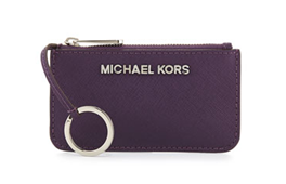 Michael By Michael Kors Jet Set Leather Travel Key Pouch, Purple 