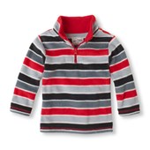 Striped Half-Zip Microfleece Top