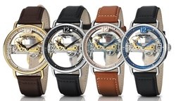 Stuhrling Original Men's Skeleton Bridge Automatic Watch. 