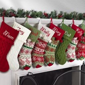 Personalized Snowflake Knit Christmas Stocking, Available in 11 Designs