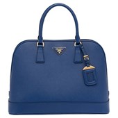 Prada Saffiano Lux Dome Blue Satchel