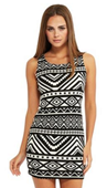 Caged Back Aztec Print Dress