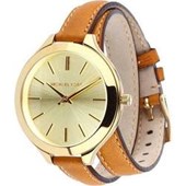 MICHAEL KORS Runway Champagne Dial Tan Leather Ladies Watch MK2256