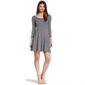 Soprano Scoop Neck 3/4 Sleeve Stripe Skater Dress