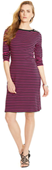 STRIPED CROPPED-SLEEVE DRESS