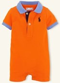 Ralph Lauren Layette Boys' Cotton Polo Shortall Onesie