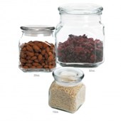 Anchor Hocking Emma Jar Set of 3 w/ Glass Lid