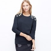 JEWELED SHOULDER SWEATSHIRT