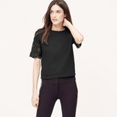 LACE SLEEVE TEE
