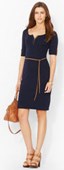 RIBBED COTTON HENLEY DRESS