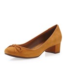 Schutz Nubuck Low-Heel Pump, Nugget