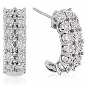 1/2CT DIAMOND J-HOOP EARRINGS