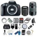 Canon EOS T5i SLR Camera +8 Lens 18-55 STM, 75-300 +32GB TOP VALUE DSLR NEW KIT