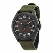 Citizen Eco Drive Black Dial Green Nylon Strap Mens Watch BV1085-22H