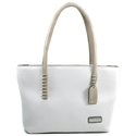 Dasein Women's Classic Weave Texture Fashion Tote Shoulder Bag Handbag with Subtle Stitch Design