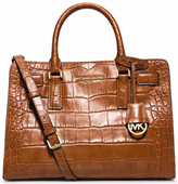 MICHAEL MICHAEL KORS  Dillon Embossed-Leather Satchel