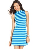 Planet Gold Juniors' Striped Mockneck Shift Dres