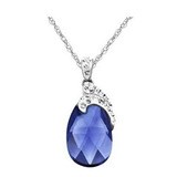Drop Pendant with Lavender Swarovski Crystal in Sterling Silver