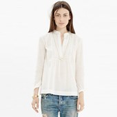 eyelet-inset blouse